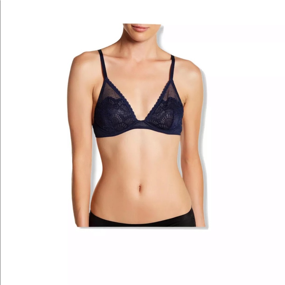 NWT Free People Triangle Bra Underwire Navy 34C